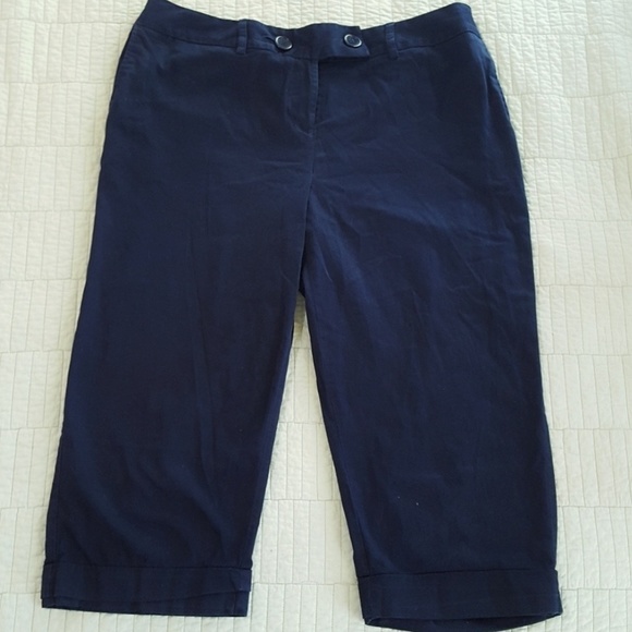 👖Navy Blue stretch capri pants - Size 16 - Picture 1 of 2